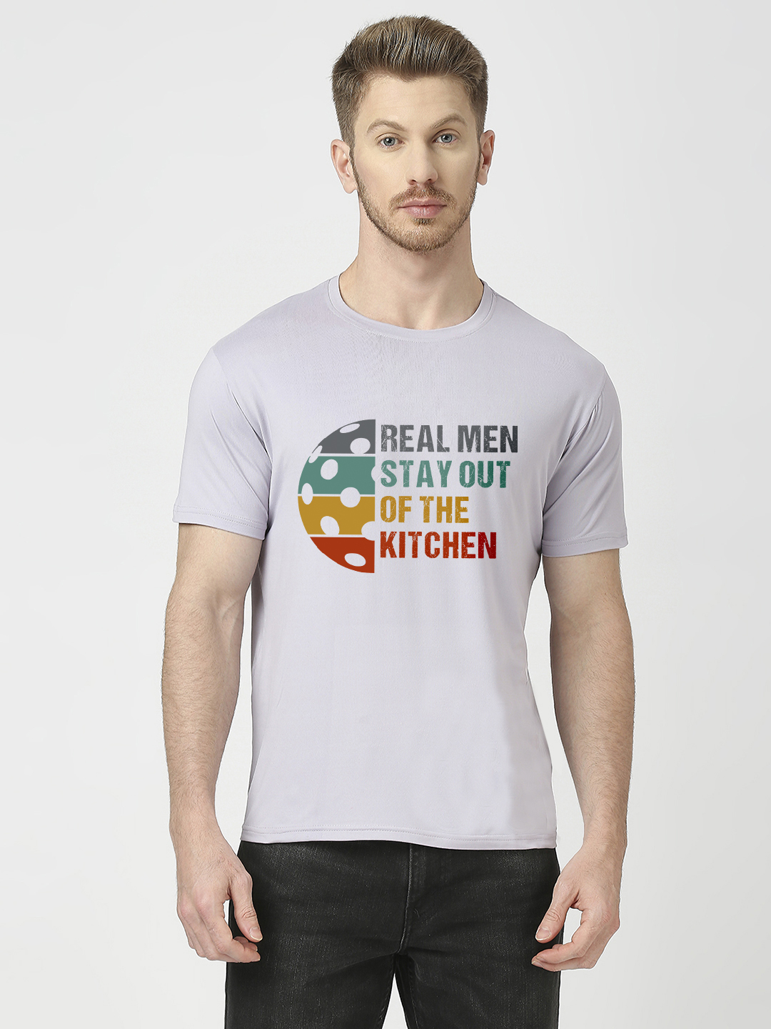 Pickleball- Real Men Stay Out Of Kitchen Purple Dry Fit T-shirt